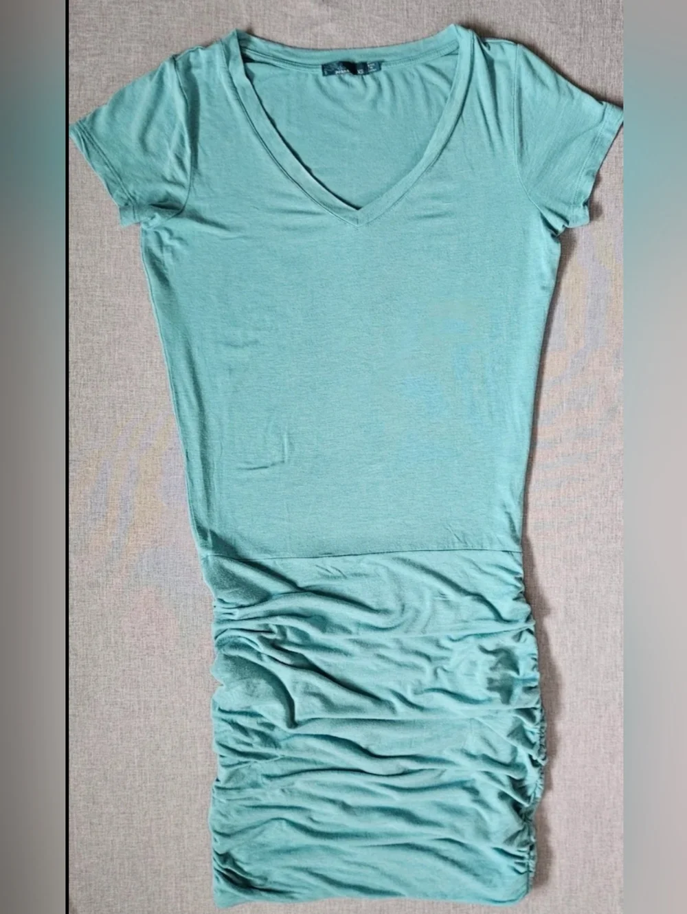 Prana Foundation Dress relaxed T-shirt style fitted ruched pencil skirt Size XS - Picture 5 of 8
